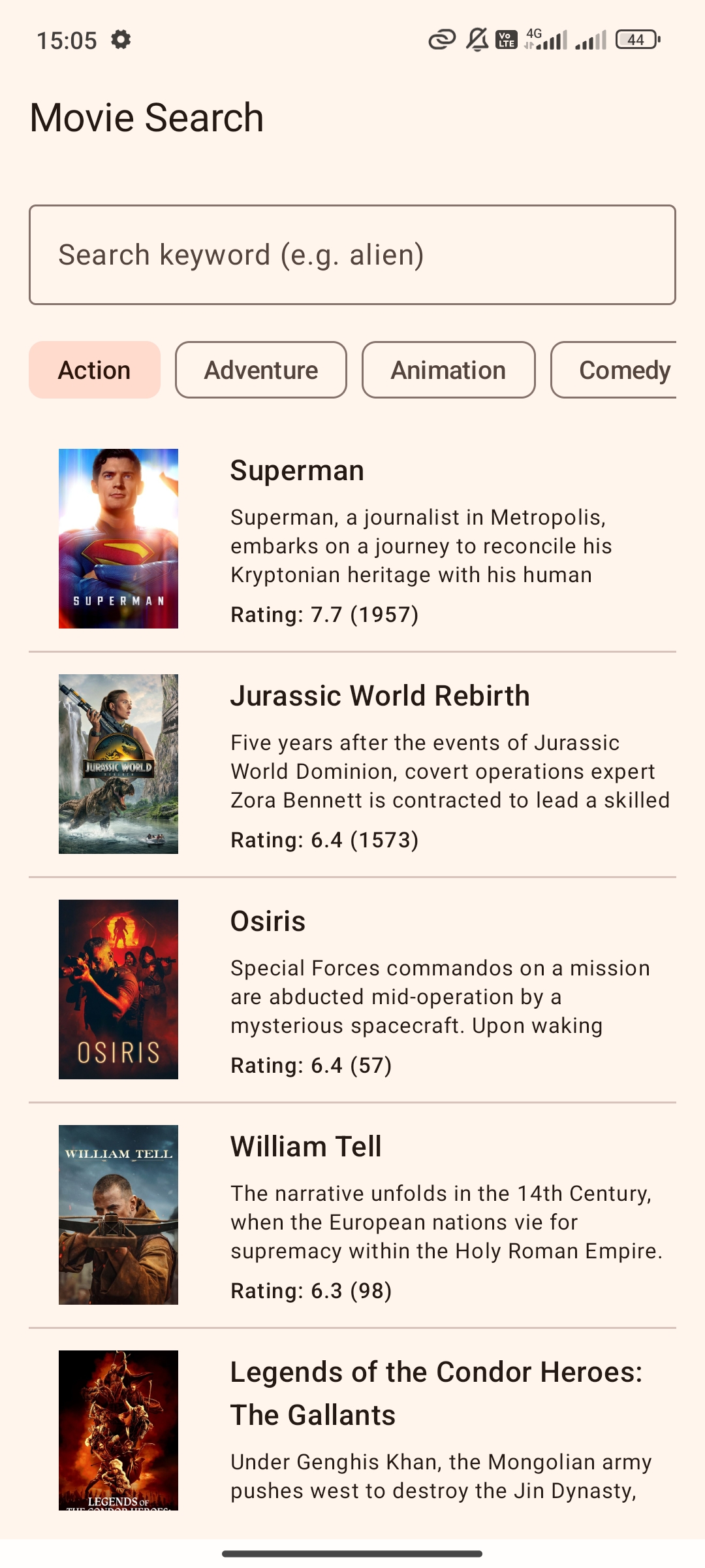 Genres Screen